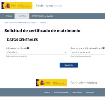 solicitud certificado matrimonio